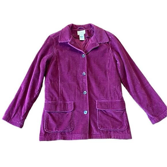 L.L. Bean pink corduroy lined jacket size medium - Picture 1 of 11